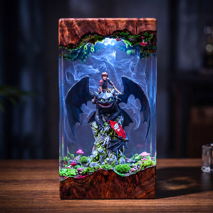 The Dragon Rider: Mystic Island Resin Lamp