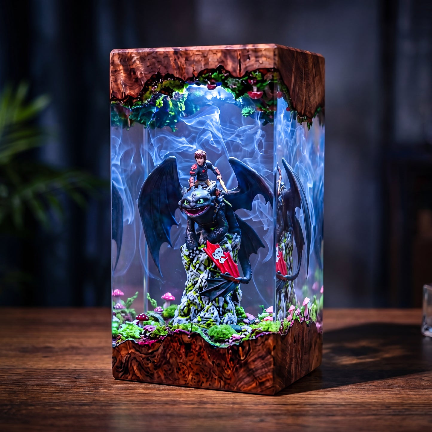 The Dragon Rider: Mystic Island Resin Lamp