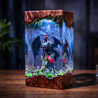 The Dragon Rider: Mystic Island Resin Lamp