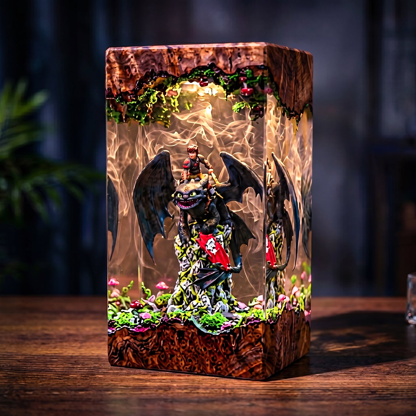 The Dragon Rider: Mystic Island Resin Lamp