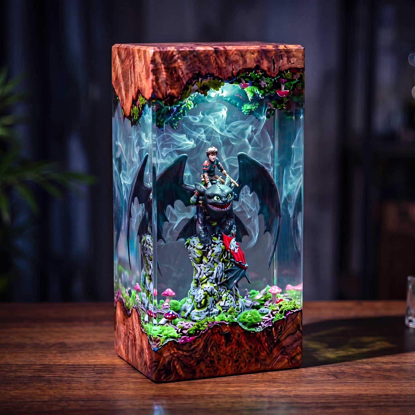 The Dragon Rider: Mystic Island Resin Lamp