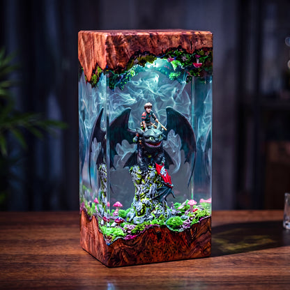 The Dragon Rider: Mystic Island Resin Lamp