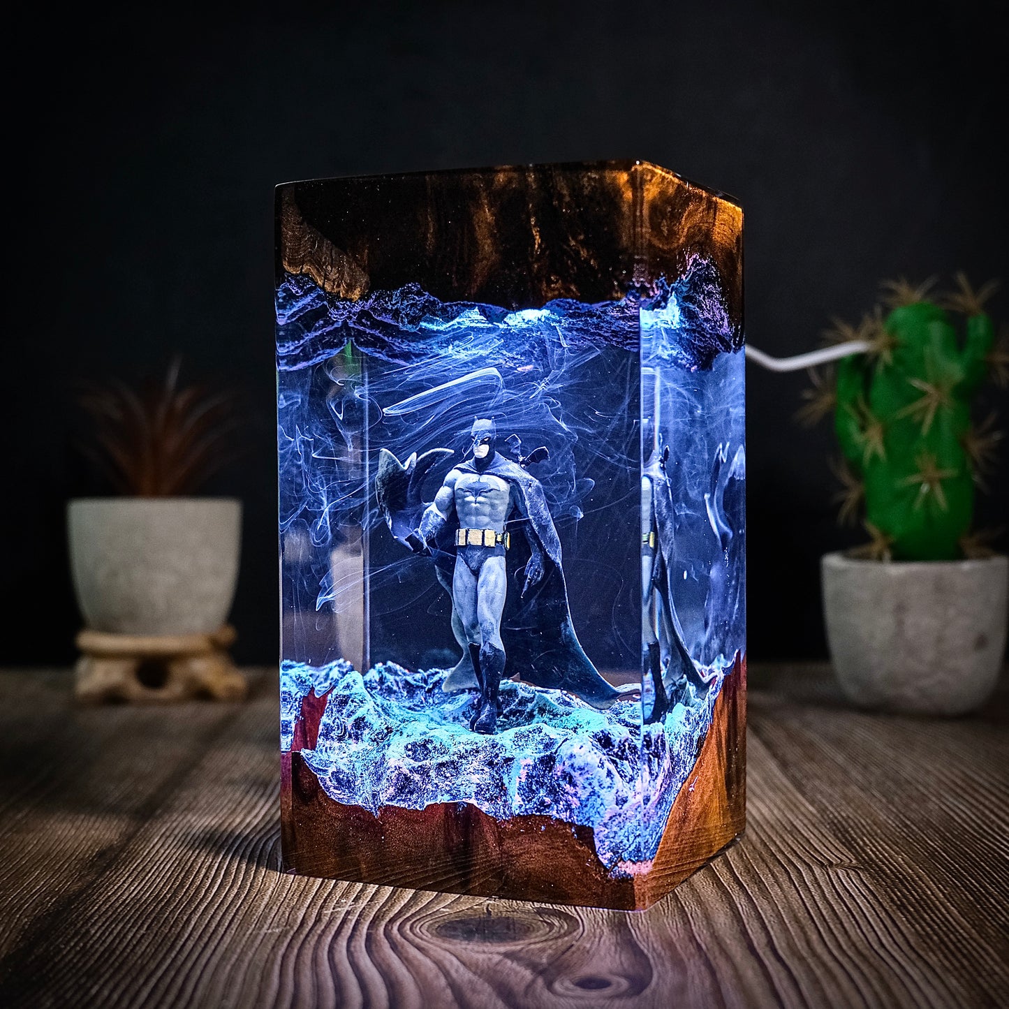 City of Shadows: The Winged Guardian Resin Lamp