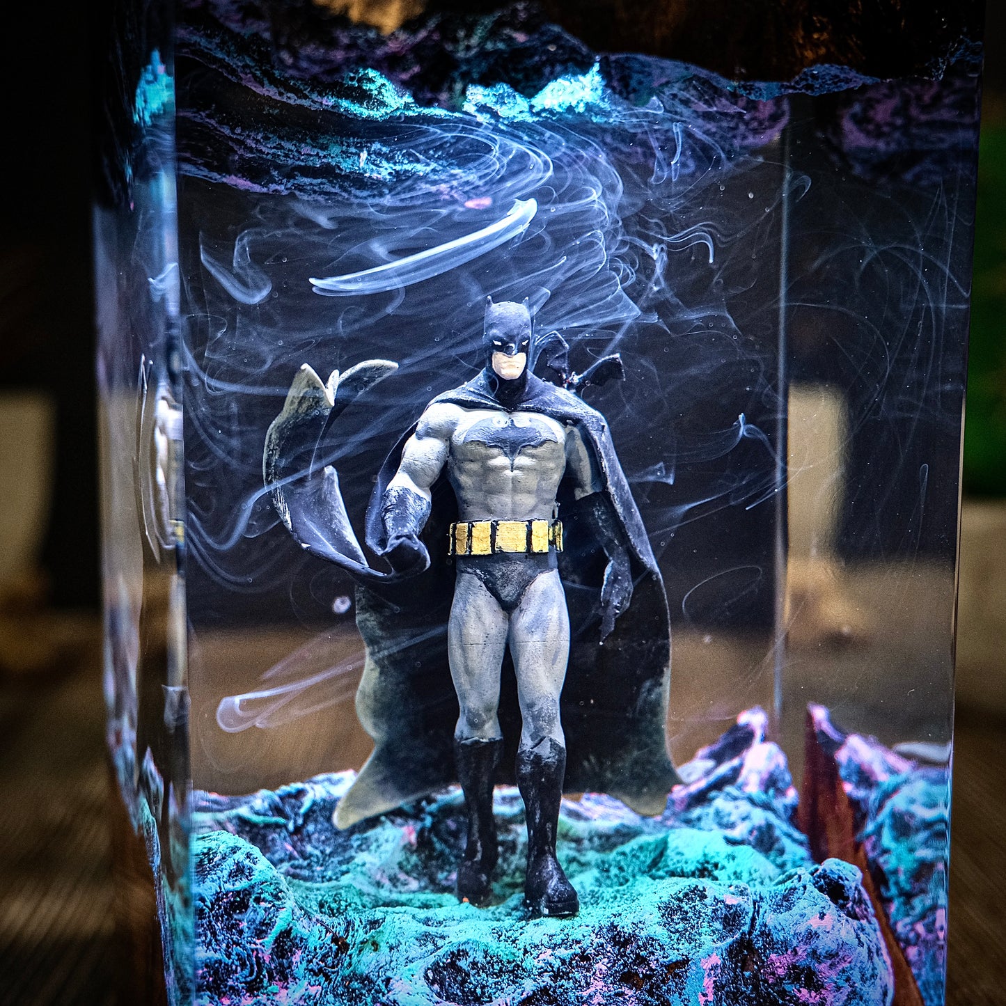 City of Shadows: The Winged Guardian Resin Lamp