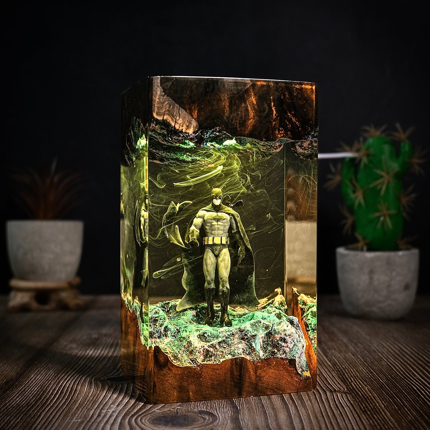 City of Shadows: The Winged Guardian Resin Lamp