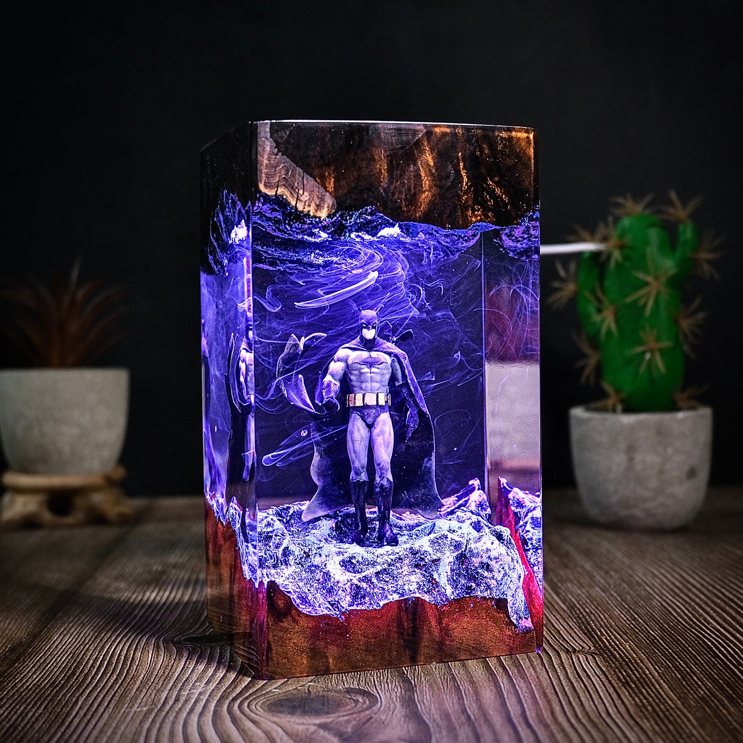 City of Shadows: The Winged Guardian Resin Lamp