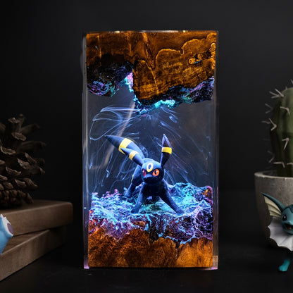 Mystic Shadow: The Glowing Ring Resin Lamp