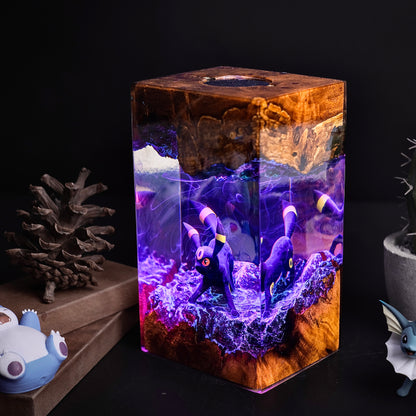 Mystic Shadow: The Glowing Ring Resin Lamp