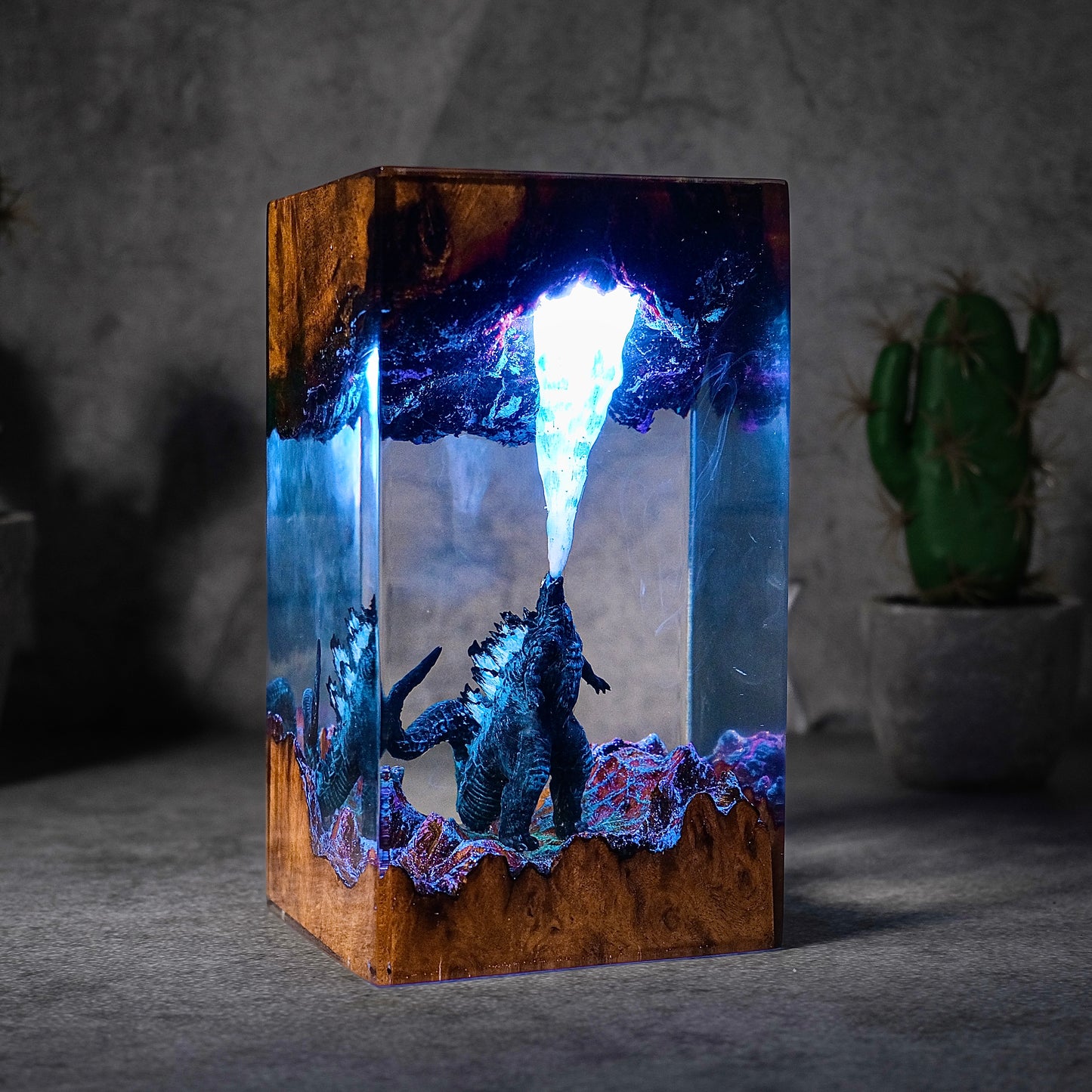 The Earth Guardian: Primal Nature Resin Lamp