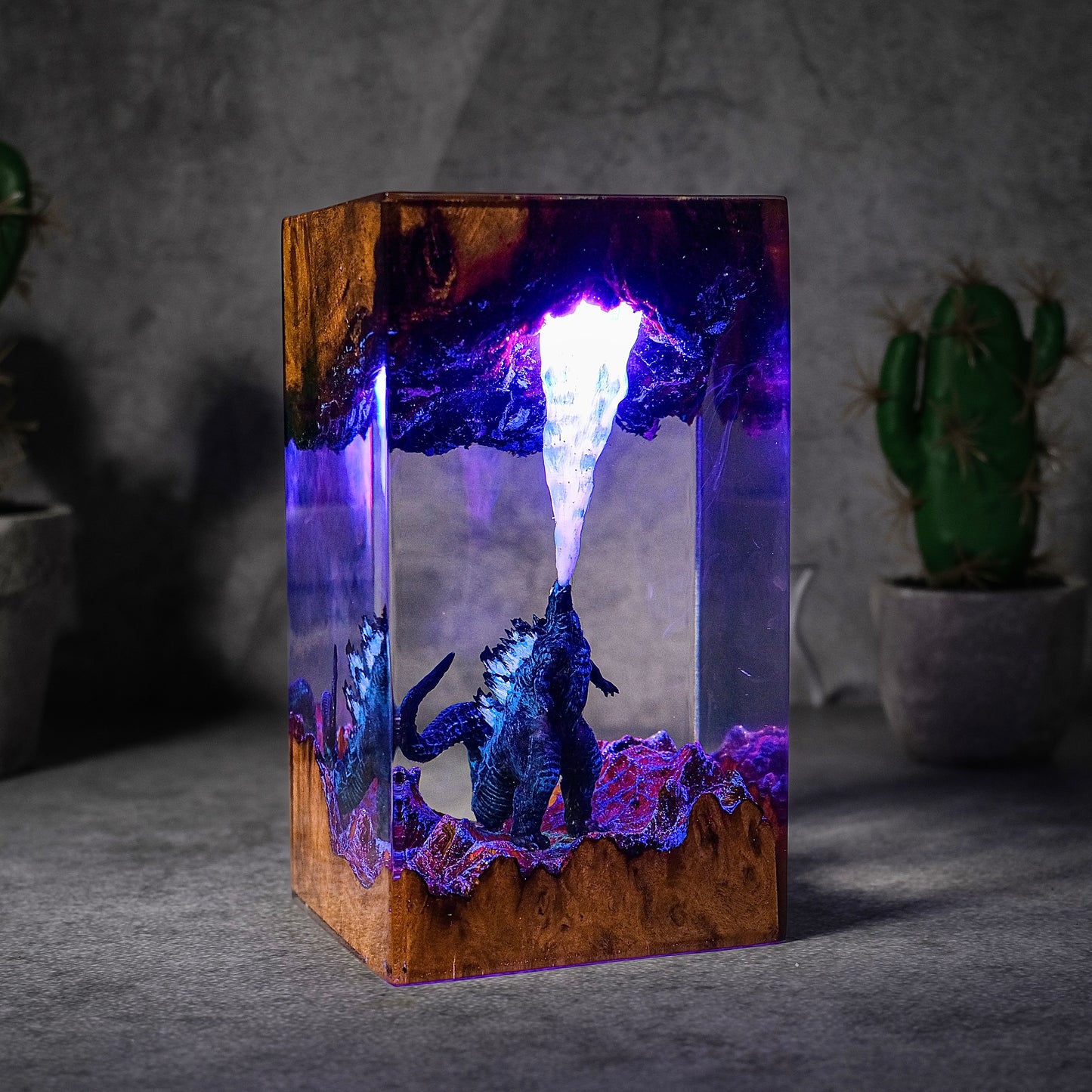 The Earth Guardian: Primal Nature Resin Lamp