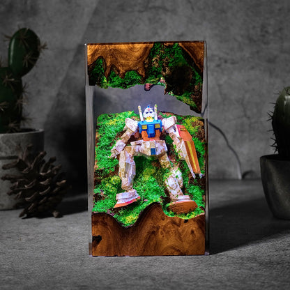 The Steel Defender: Advanced Mecha Resin Lamp