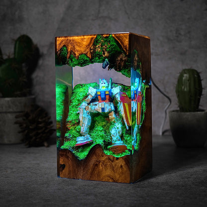 The Steel Defender: Advanced Mecha Resin Lamp