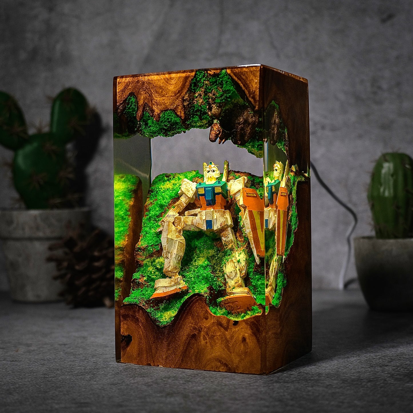 The Steel Defender: Advanced Mecha Resin Lamp