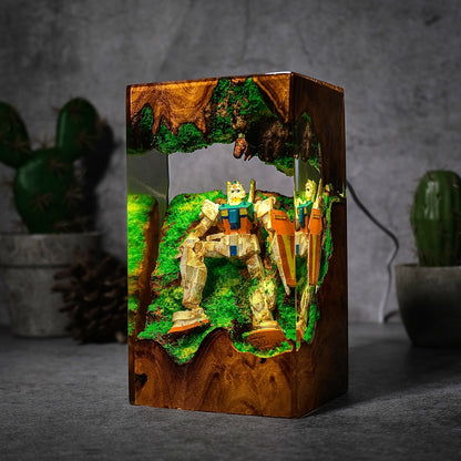 The Steel Defender: Advanced Mecha Resin Lamp