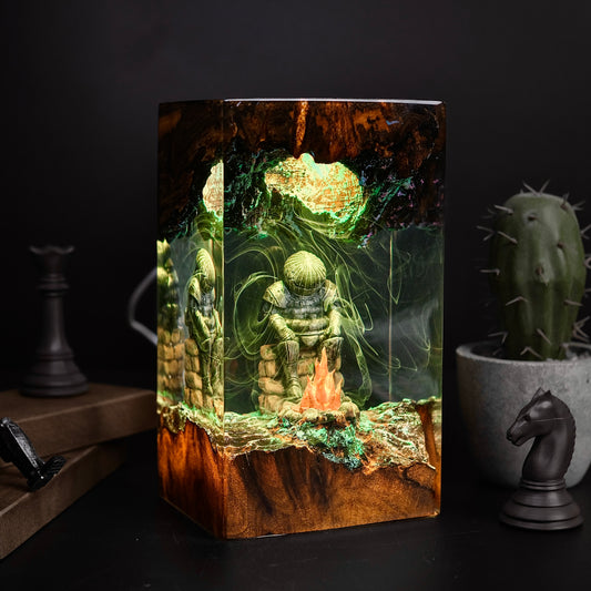 The Round Protector: Dark Kingdom Legend Resin Lamp