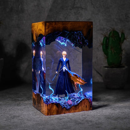 The Soul Guardian: Black Blade Resin Lamp