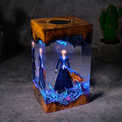 The Soul Guardian: Black Blade Resin Lamp