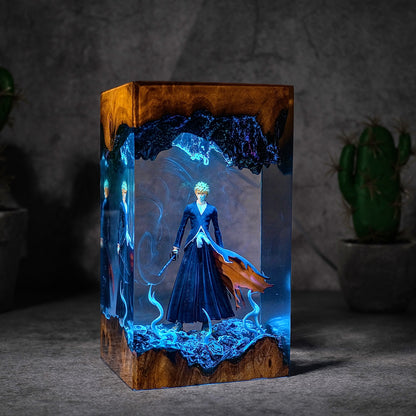 The Soul Guardian: Black Blade Resin Lamp