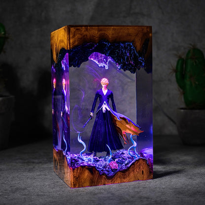 The Soul Guardian: Black Blade Resin Lamp