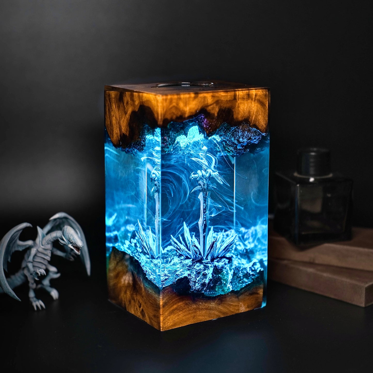 The Frozen Soul: Ancient Rune Blade Resin Lamp