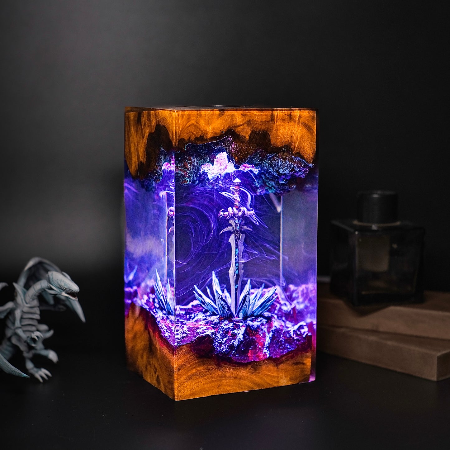The Frozen Soul: Ancient Rune Blade Resin Lamp
