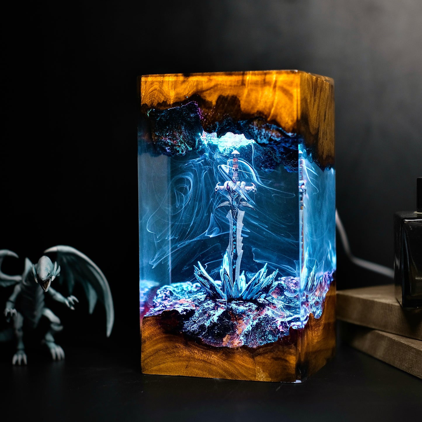 The Frozen Soul: Ancient Rune Blade Resin Lamp