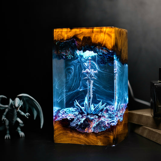 The Frozen Soul: Ancient Rune Blade Resin Lamp