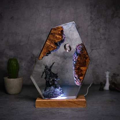 Obsidian Prism: The Fiery Overlord Resin Lamp