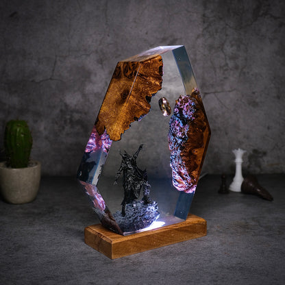 Obsidian Prism: The Fiery Overlord Resin Lamp