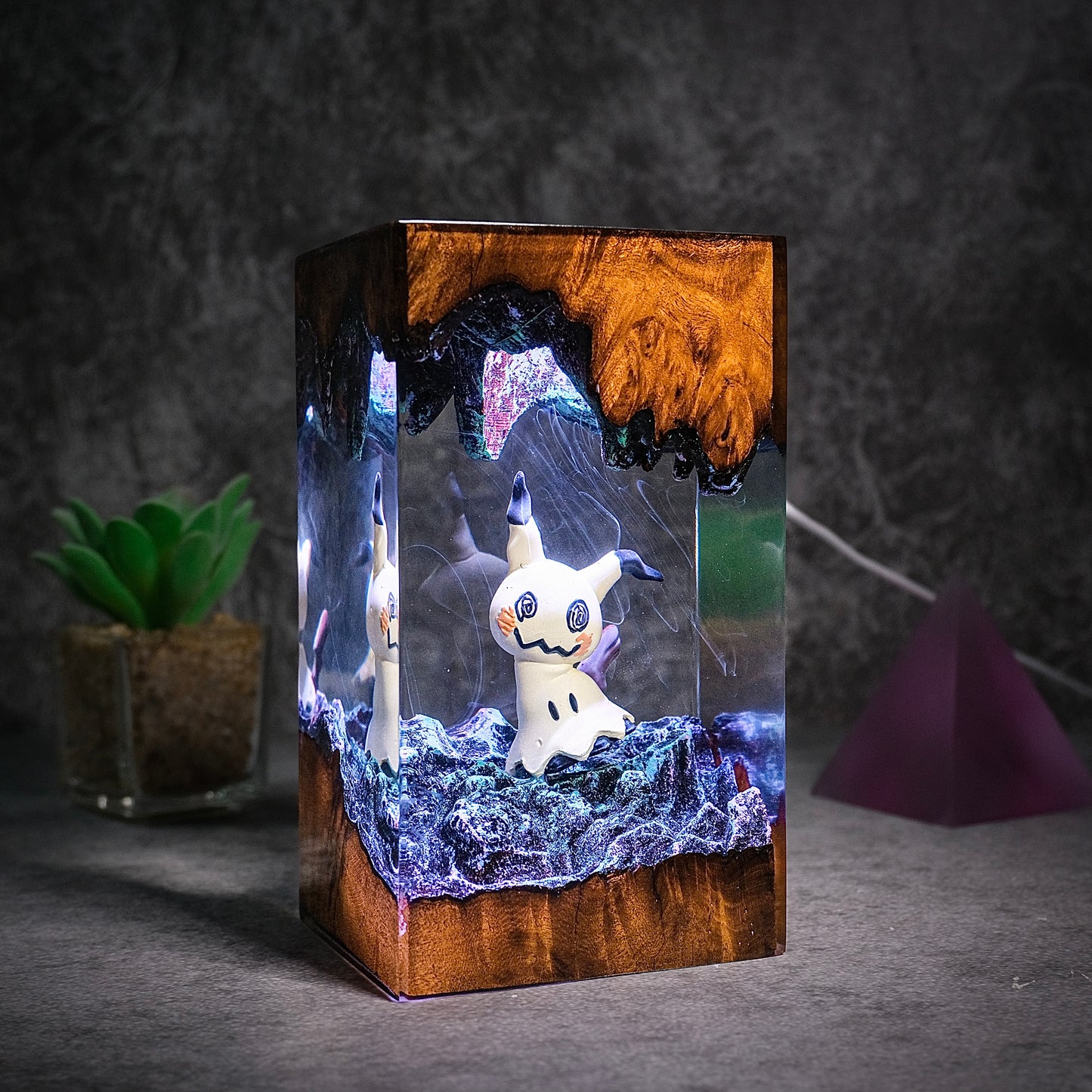 Shadow Behind the Mask: The Silent Friend Resin Lamp
