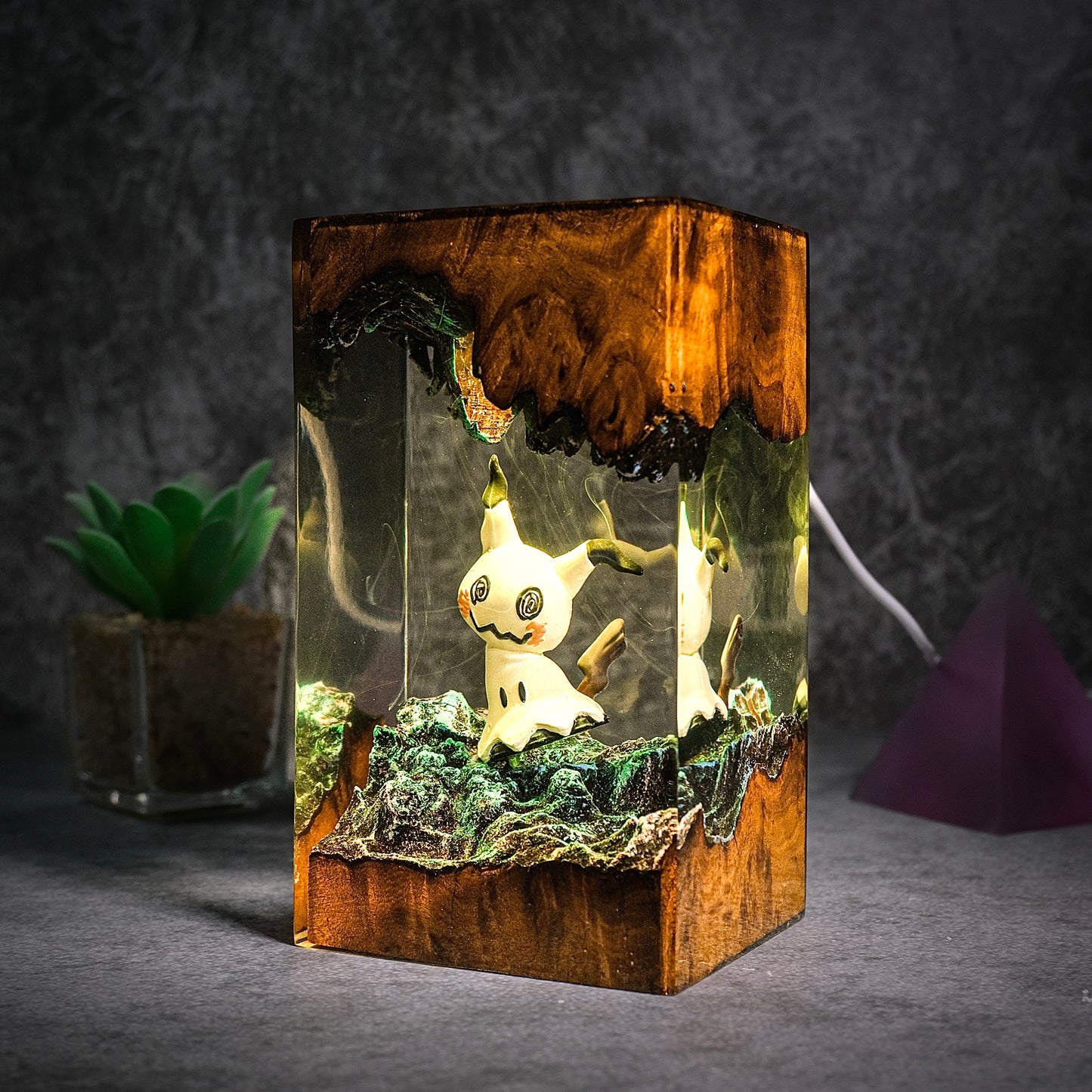 Shadow Behind the Mask: The Silent Friend Resin Lamp