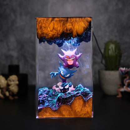 The Shadow Prankster: Purple Smoke Resin Lamp