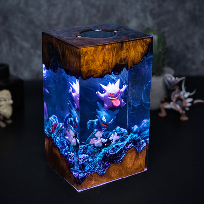 The Shadow Prankster: Purple Smoke Resin Lamp