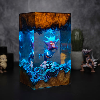 The Shadow Prankster: Purple Smoke Resin Lamp