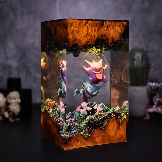 The Shadow Prankster: Purple Smoke Resin Lamp