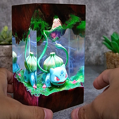 The Seed Guardian: Forest Bloom Resin Lamp