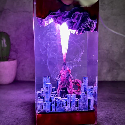 The Apex Predator: Neon Skyline Resin Lamp