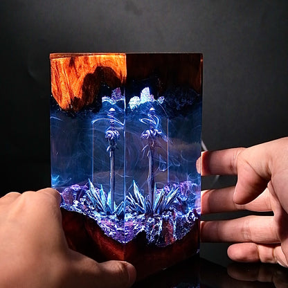 The Frozen Soul: Ancient Rune Blade Resin Lamp