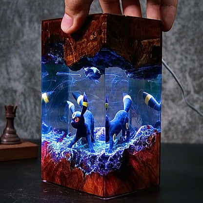 Mystic Shadow: The Glowing Ring Resin Lamp