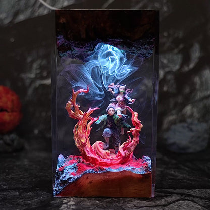 Hanafuda Earrings: The Pink Kimono Spirit Resin Lamp