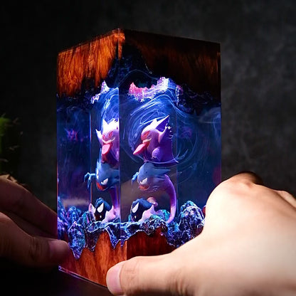 The Shadow Prankster: Purple Smoke Resin Lamp