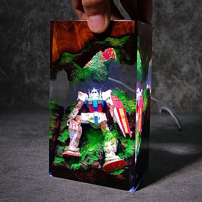 The Steel Defender: Advanced Mecha Resin Lamp