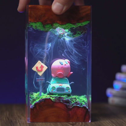 The Pink Puff: Dreamland Adventure Resin Lamp