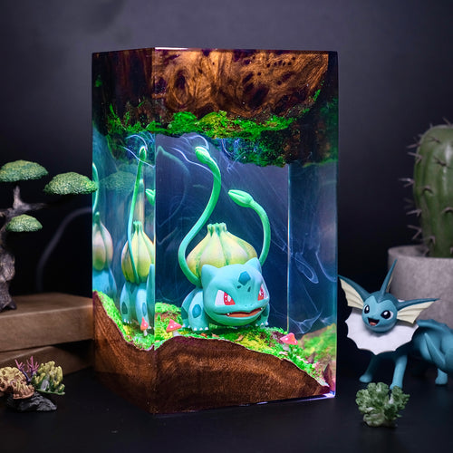 The Seed Guardian: Forest Bloom Resin Lamp