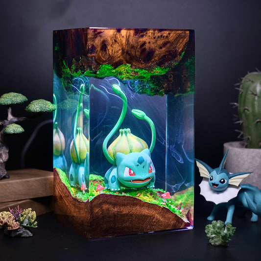 The Seed Guardian: Forest Bloom Resin Lamp