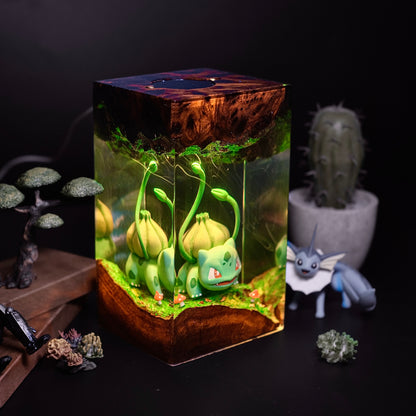 The Seed Guardian: Forest Bloom Resin Lamp