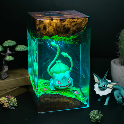 The Seed Guardian: Forest Bloom Resin Lamp
