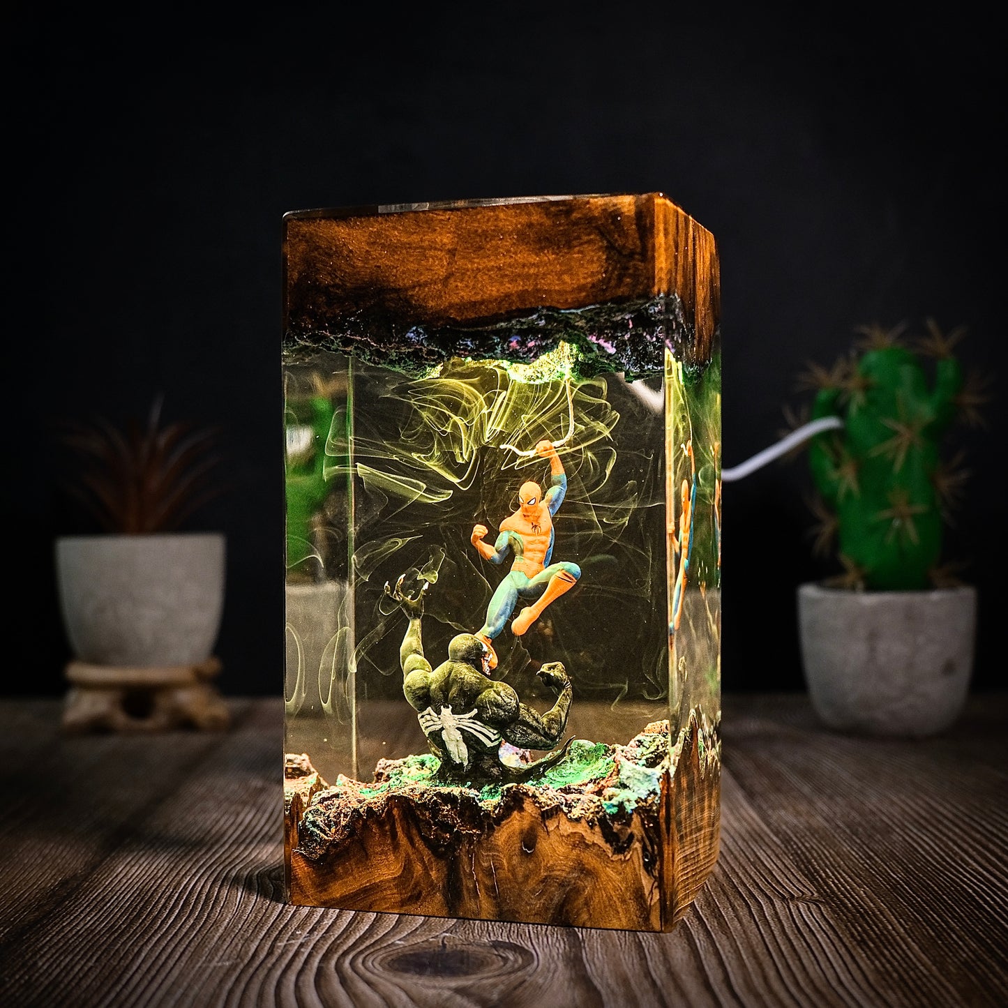 Sticky Webs & Dark Ooze: The Ultimate Duel Resin Lamp