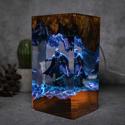 The Dark Sovereign: Obsidian Mask Resin Lamp