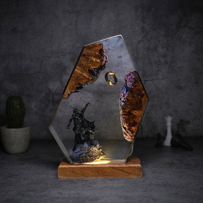 Obsidian Prism: The Fiery Overlord Resin Lamp